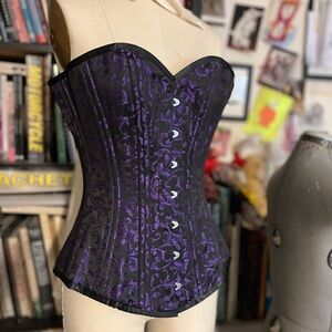 Elegant Black and Purple Corset